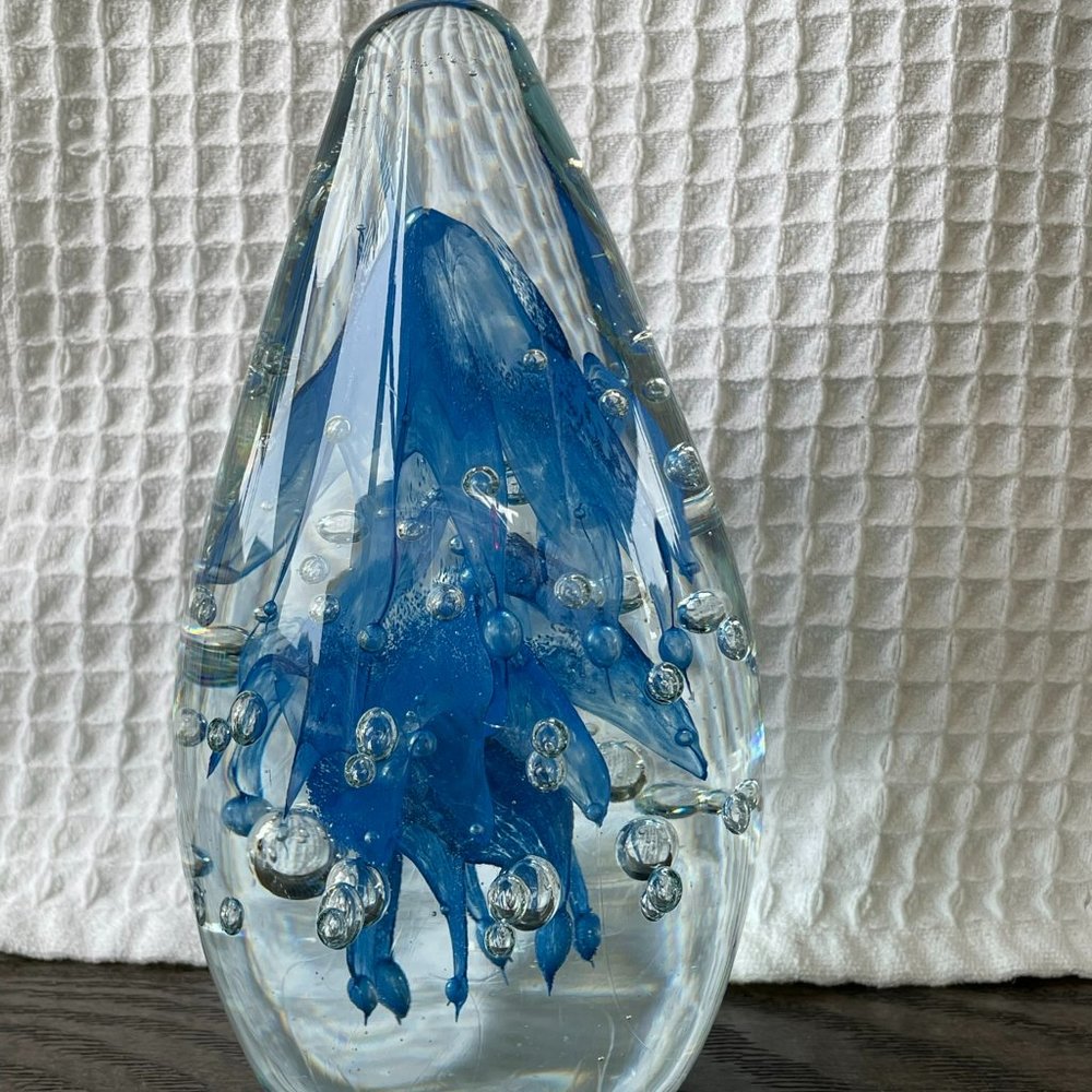Hand Blown Large Art Glass Paperweight